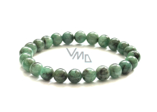 Smaragd kamień elastyczny naturalny kamień, kulka 5,5 - 6 mm /16 - 17cm, Emerald A+++, prawda-miłość-szczęście-prosperita-kreatywność