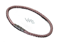 Lanový Magnetický náramek – hnědý 18,5 cm x 4 mm, unisex