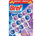 Bref Power Aktiv 4 Formula Lawenda WC blok dla higienicznej czystości i świeżości Twojej toalety, zabarwia wodę 3 x 50 g