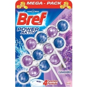 Bref Power Aktiv 4 Formula Lawenda WC blok dla higienicznej czystości i świeżości Twojej toalety, zabarwia wodę 3 x 50 g