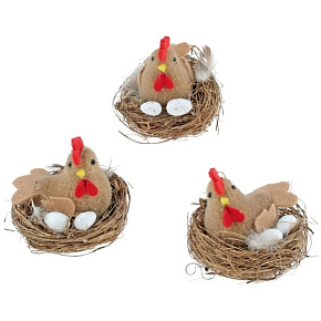 Kurczak w gnieździe brązowym 7 cm 1 sztuka