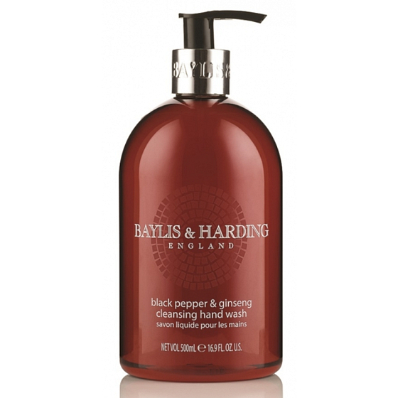 Baylis & Harding Men Černý pepř a Ženšen tekuté mýdlo na ruce dávkovač 500 ml