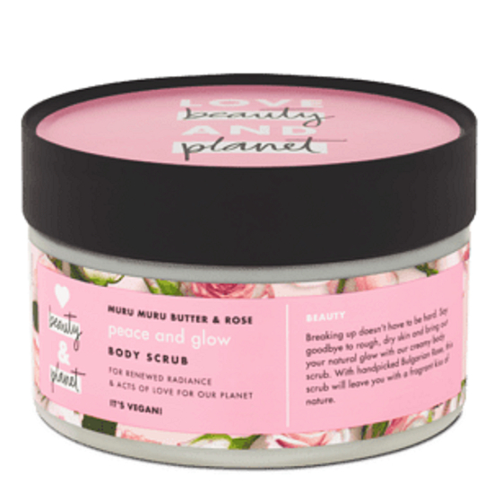 Love Beauty & Planet Murumurské máslo a Růže tělový peeling 250 ml