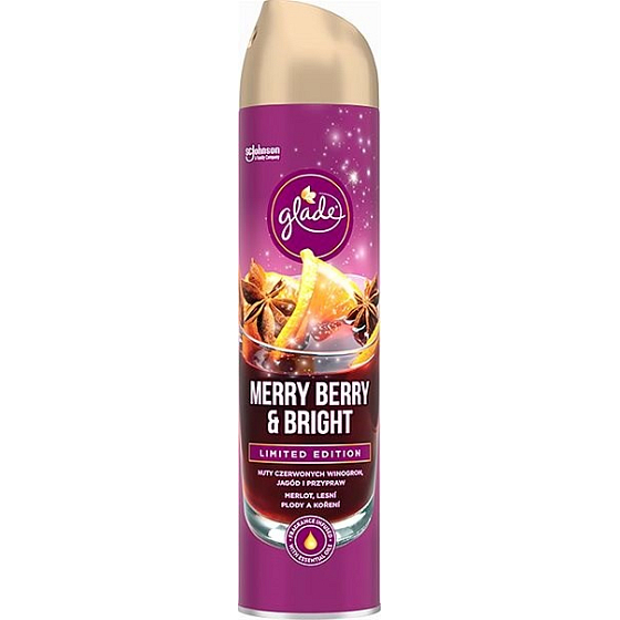 Glade Merry Berry & Bright s vůní merlotu, lesních plodů a koření osvěžovač vzduchu sprej 300 ml
