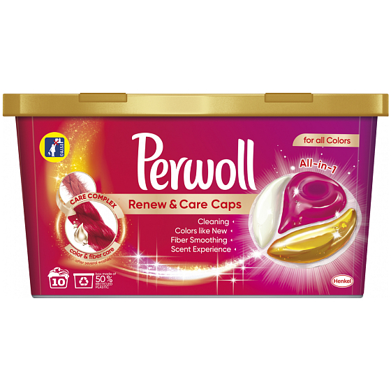 Perwoll Renew & Care Caps kapsle na praní barevného prádla 10 dávek 145 g