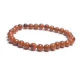 Bransoletka ze złotego Goldstone'a elastyczna, koralik 6 mm / 16 - 17 cm, kamień ambicji