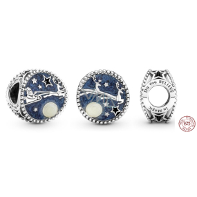 Zawieszka ze srebra próby 925 Święty Mikołaj i renifer, koralik do bransoletki Boże Narodzenie Zawieszka ze srebra próby 925 Święty Mikołaj i renifer, koralik do bransoletki Boże Narodzenie