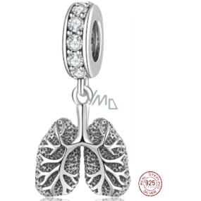 Charm Srebrna biżuteria 925 Anatomia biologii - Płuca symbol kontaktu z zewnętrznym światem, zawieszka na bransoletkę Charm Srebrna biżuteria 925 Anatomia biologii - Płuca symbol kontaktu z zewnętrznym światem, zawieszka na bransoletkę