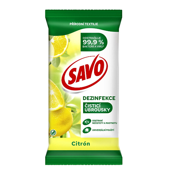 Savo Cytryna Dezynfekujące Chusteczki 30 sztuk