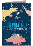 Niekupione życzenia urodzinowe Dinozaury 115 x 170 mm