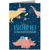 Niekupione życzenia urodzinowe Dinozaury 115 x 170 mm