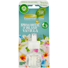 Air Wick Essential Oils Wiosenny zapach + Wanilia náhradní náplň do elektrického osvěžovače 19 ml Air Wick Essential Oils Wiosenny zapach + Wanilia náhradní náplň do elektrického osvěžovače 19 ml