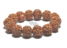 Rudraksha elastyczny bransoletka naturalny kamień, kulka 18 mm / 19 cm