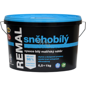 REMAL Śnieżnobiała wysokobiała farba na ścianę, 6,5+1 kg