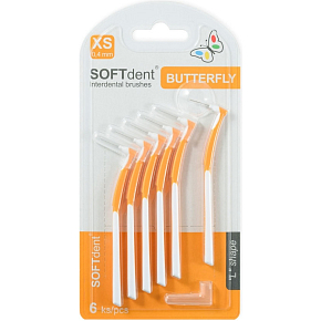 SOFTdent zakrzywione szczoteczki międzyzębowe XS 0,4 mm, 6 sztuk