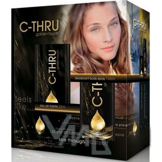 C-Thru Golden Touch toaletní voda 30 ml + deodorant sprej 150 ml, pro ženy dárková sada