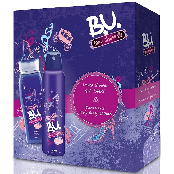B.U. Fancy Cinderella deodorant sprej 150 ml+ sprchový gel 250 ml, dárková sada pro ženy