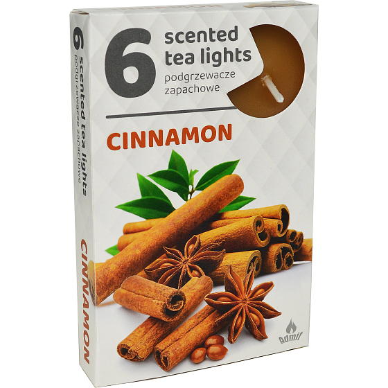 Tea Lights Cynamonowe świeczki zapachowe 6 sztuk