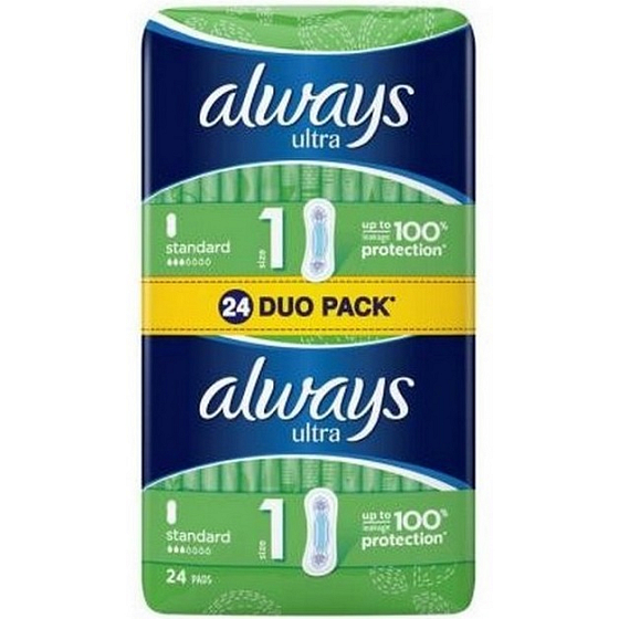 Always Ultra Standard podpůrné vložky 24 kusů