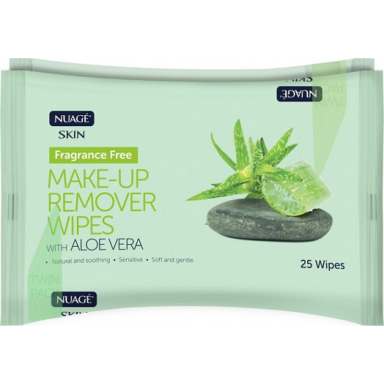 Nuagé Skin Aloe Vera vlhčené odličovací ubrousky 25 kusů