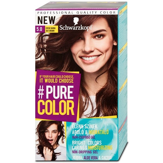 Schwarzkopf Pure Color barva na vlasy 5.0 Hnědá 60 ml