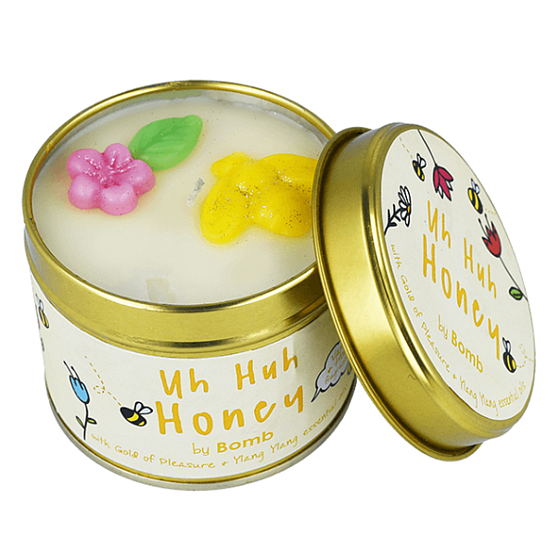 Bomb Cosmetics Med - Uh Huh Honey Zapachowa naturalna, ręcznie robiona świeca w puszce pali aż 35 godzin