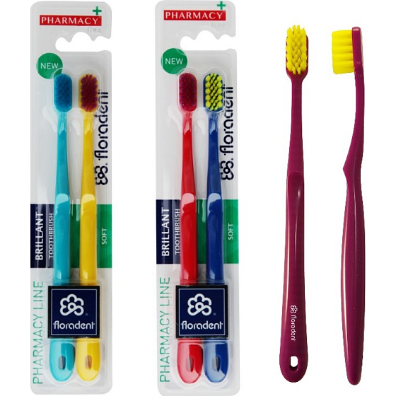 Floradent Brillant Soft měkký zubní kartáček 2 kusy