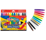 Colorino Silky 3w1 kredki woskowe z plastikowym uchwytem 12 kolorów
