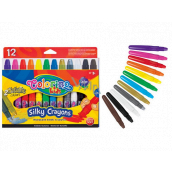 Colorino Silky 3w1 kredki woskowe z plastikowym uchwytem 12 kolorów