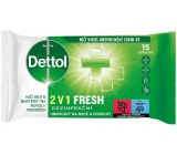 Dettol Fresh 2v1 Dezinfekční ubrousky na ruce a povrchy 15 kusů