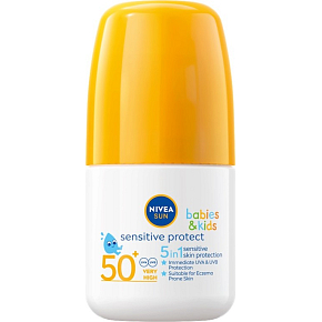 Nivea Sun Babies & Kids Sensitive Protect OF50 5v1 mléko na opalování v kuličce pro děti 50 ml