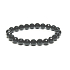 Onyx fasetowany bransoletka elastyczna naturalny kamień, kuleczka 8 mm / 16 - 17 cm, kamień żywotny szary