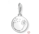 Charm Srebrny 925 Mniszek - Życzenia się spełniają, hummer z zawieszką na bransoletkę przyrody