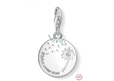 Charm Srebrny 925 Mniszek - Życzenia się spełniają, hummer z zawieszką na bransoletkę przyrody