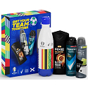 Rexona Euro 2024 Advanced Protection Cobalt Dry antiperspirant sprej + Axe Dark Temptation żel pod prysznic + Dove Men +Care Invisible Fresh antiperspirant sprej 150ml + termoláhev zestaw prezentowy dla mężczyzn