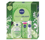 Nivea Fruity Delight detoksykacyjna maska tekstylna 1 sztuka + Nivea Fruity Delight żel pod prysznic 250 ml + Nivea Fruity Delight antyperspirant spray 150 ml, zestaw kosmetyczny
