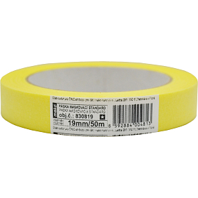 Mako Basic taśma klejąca zasłaniająca gładka krep, 3 dni, do 60 °C, 19 mm × 50 m Mako Basic taśma klejąca zasłaniająca gładka krep, 3 dni, do 60 °C, 19 mm × 50 m