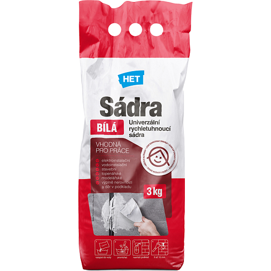 HET gips biały, 3 kg