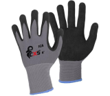 Ica rękawice robocze, zanurzone w nitrilu szaro-czarne, rozmiar 7, 1 para