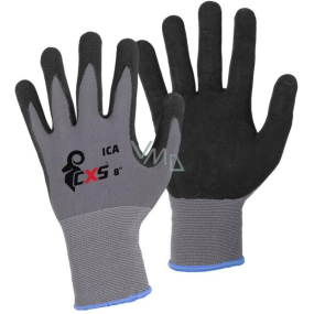 Ica rękawice robocze, zanurzone w nitrilu szaro-czarne, rozmiar 7, 1 para