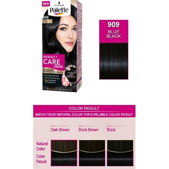 Schwarzkopf Palette Perfect Color Care barva na vlasy 909 Modročerný