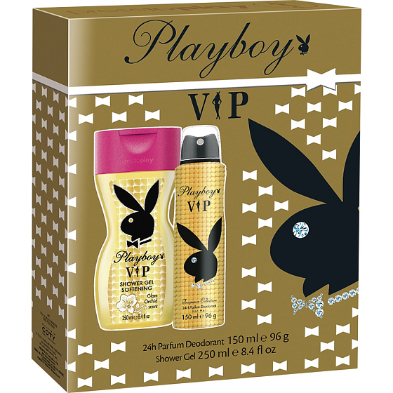 Playboy Vip for Her deodorant sprej pro ženy 150 ml + sprchový gel 250 ml, kosmetická sada