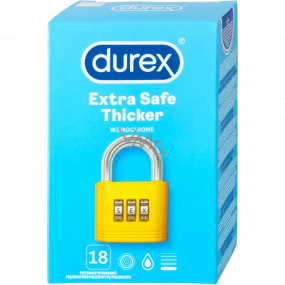 Durex Extra Safe Thicker latexový kondom, silnější, nominální šířka: 56 mm 18 kusů Durex Extra Safe Thicker latexový kondom, silnější, nominální šířka: 56 mm 18 kusů
