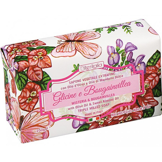 Iteritalia Glicine e Bougainvillea italské toaletní mýdlo 250 g