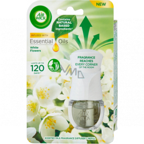 Air Wick Essential Oils Białe Kwiaty - Białe kwiaty elektryczny odświeżacz powietrza komplet 19 ml