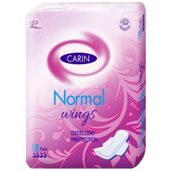 Carin Normal Wings podpaski higieniczne z skrzydełkami do normalnego krwawienia 18 sztuk