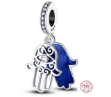Zawieszka ze srebra 925 Ręka Fatimy, Hamsa 2w1, element do bransoletki symbol