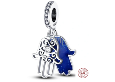 Zawieszka ze srebra 925 Ręka Fatimy, Hamsa 2w1, element do bransoletki symbol