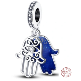 Zawieszka ze srebra 925 Ręka Fatimy, Hamsa 2w1, element do bransoletki symbol