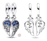 Zawieszka ze srebra próby 925 Uroczy podzielny anioł 2w1, charms do bransoletki symbol